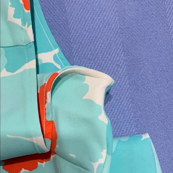 MAHI GOLD Aqua and Orange Floral Mini Dress - Picture 7 of 8